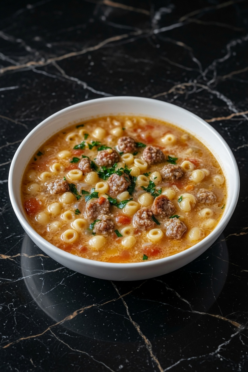 Parmesan Italian Sausage Ditalini Soup