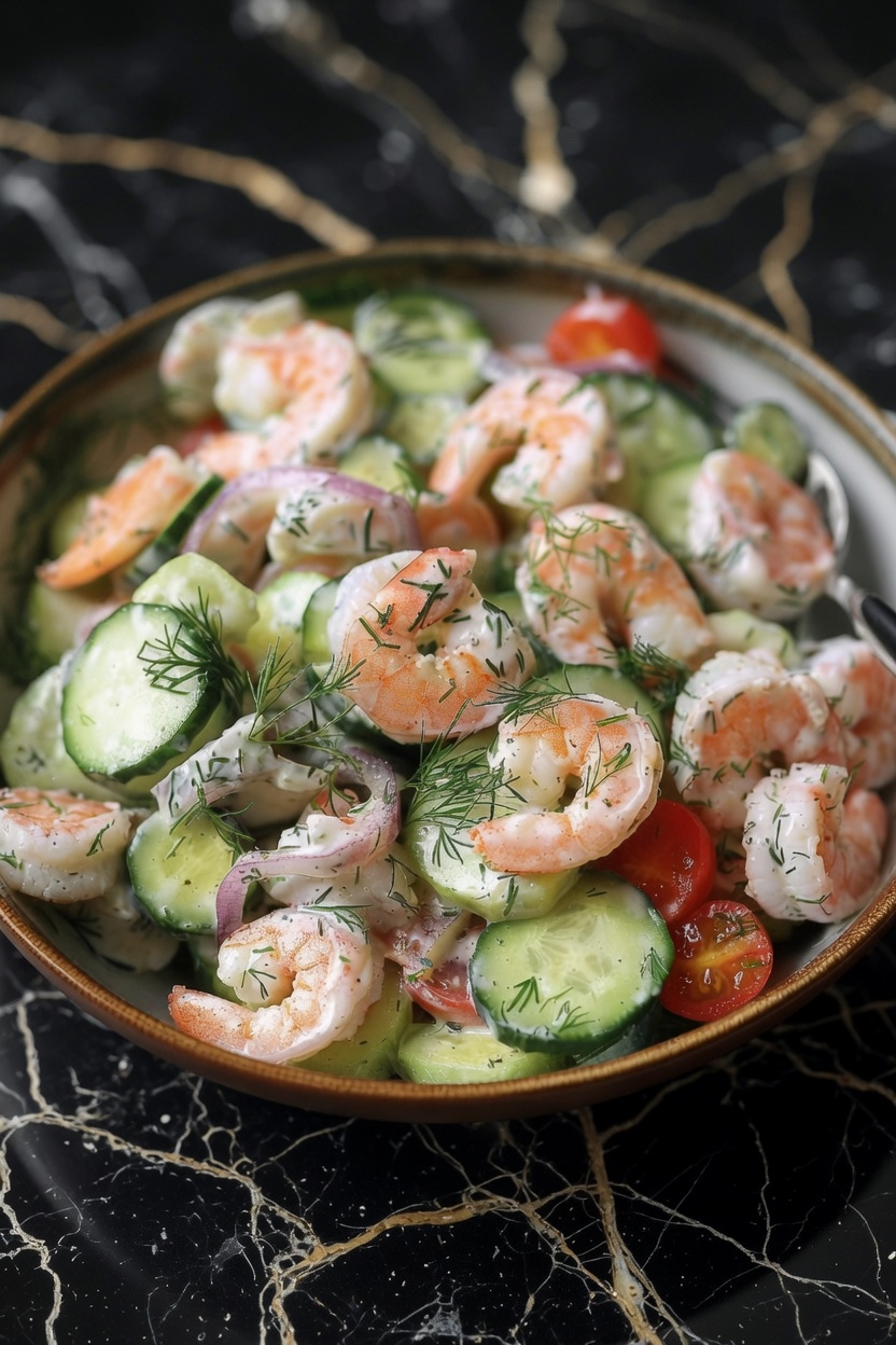 Creamy Cucumber Shrimp Salad