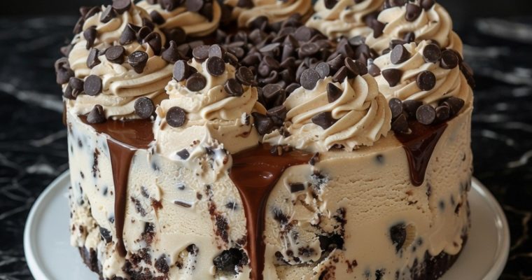 Chocolate Chip Cookie Dough Ice Cream Cake