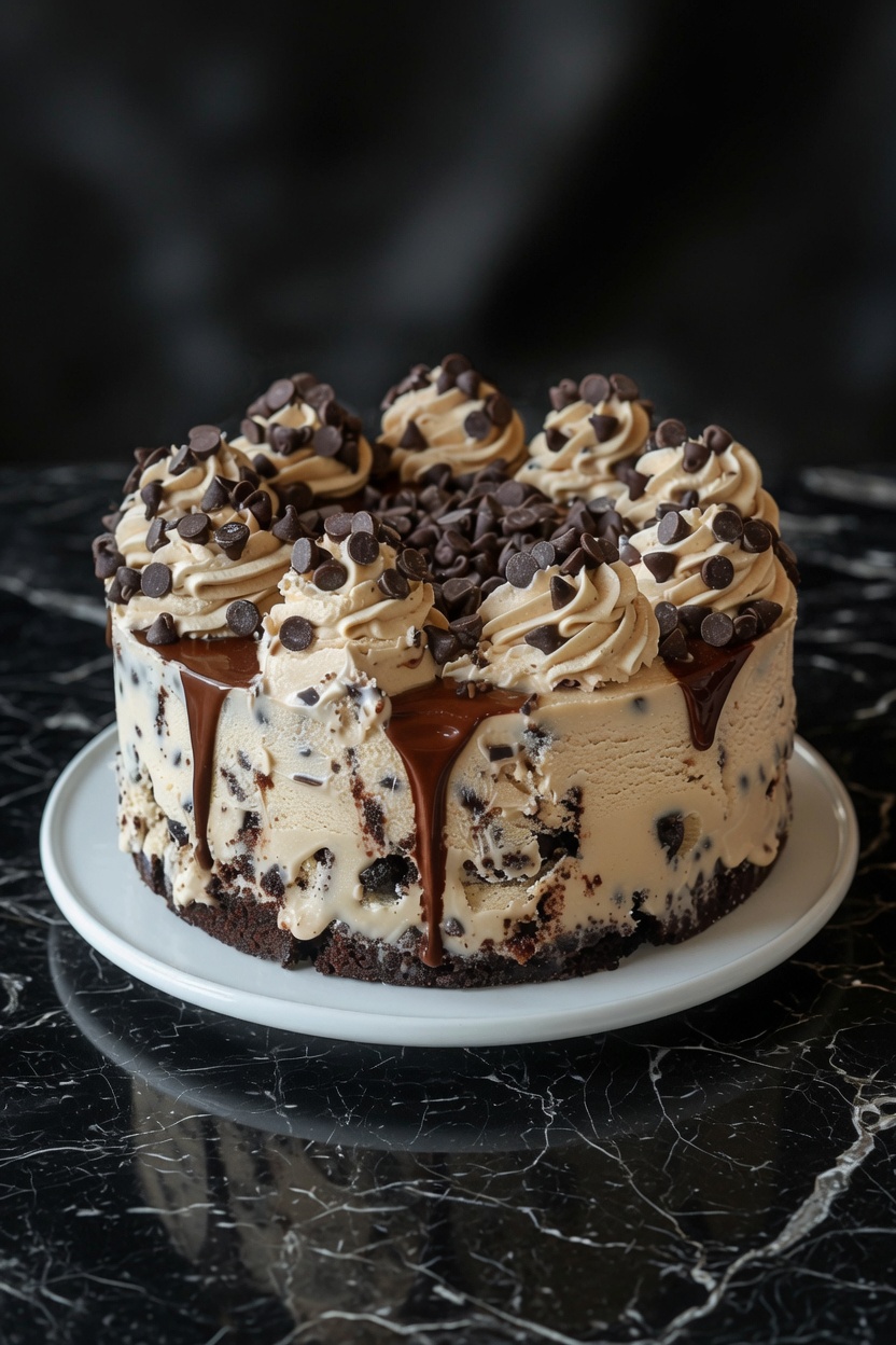 Chocolate Chip Cookie Dough Ice Cream Cake