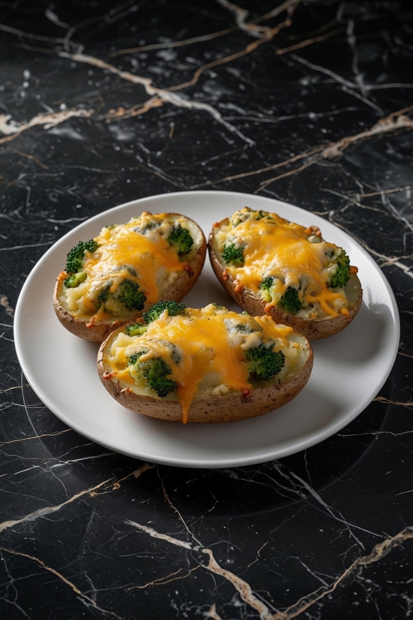 Broccoli and Cheddar Twice-Baked Potatoes