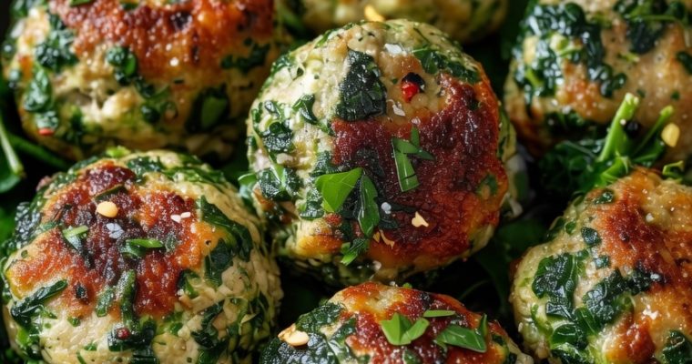 Healthy Spinach Chicken Meatballs