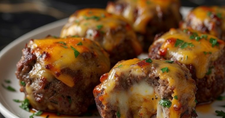 Cheesy Stuffed Meatloaf Bites