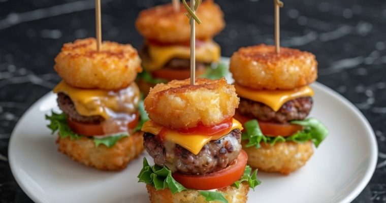 Mini Tater Tot Cheeseburgers