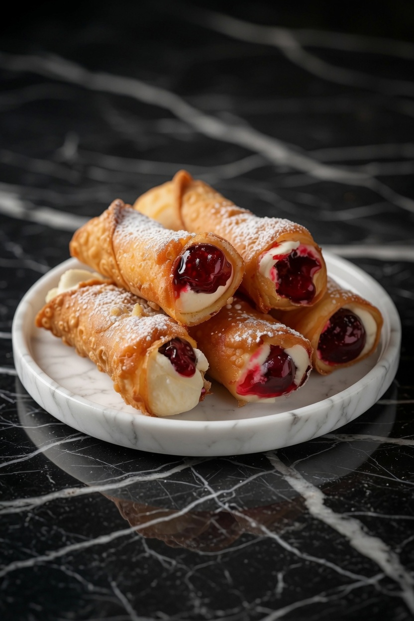 CHERRY CHEESECAKE EGG ROLLS