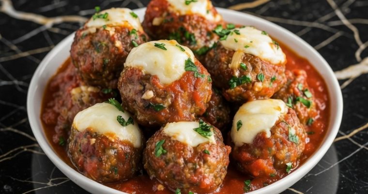 Mozzarella Cheese Stuffed Meatballs