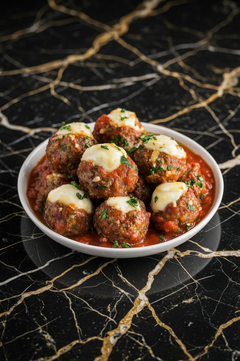 Mozzarella Cheese Stuffed Meatballs