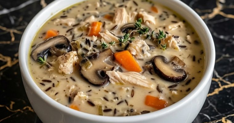 Creamy Mushroom Chicken & Wild Rice Soup