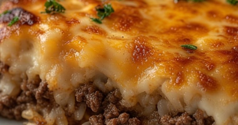 Cheesy Ground Beef and Rice Casserole