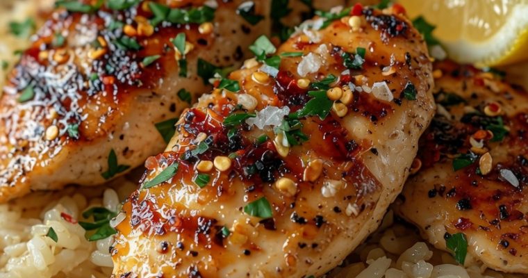 Chicken Scampi with Garlic Parmesan Rice