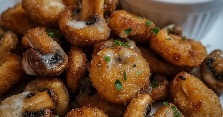Fried Sliced Mushrooms with Ranch