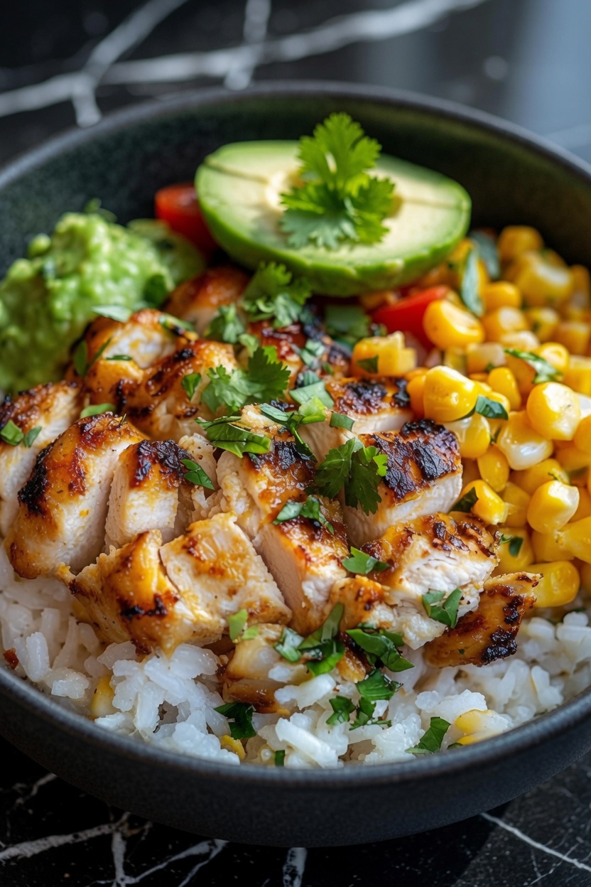 Street Corn Chicken Rice Bowl
