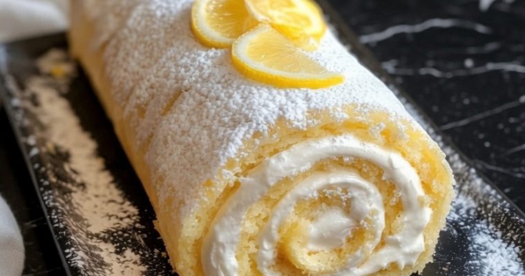 Velvet Lemon Cream Roll Cake