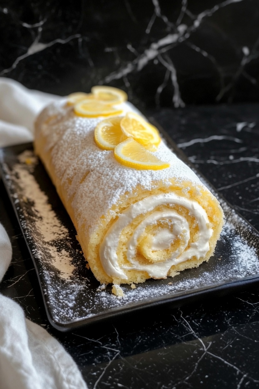Velvet Lemon Cream Roll Cake