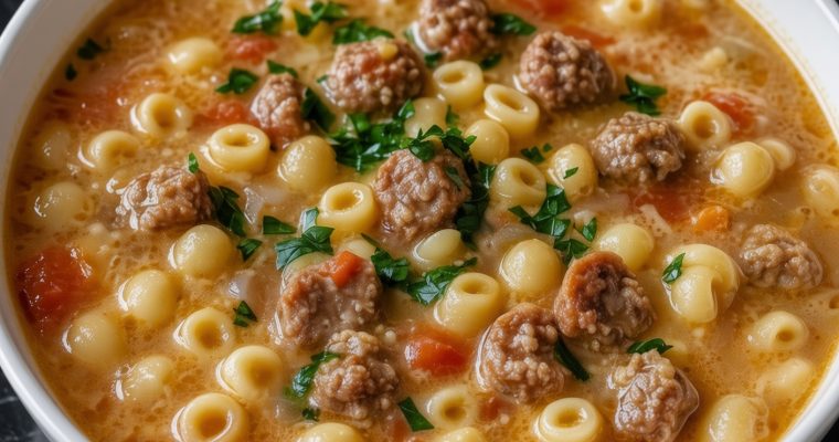 Parmesan Italian Sausage Ditalini Soup