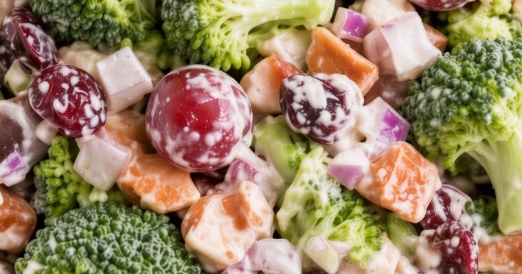 BROCCOLI SALAD WITH SUNFLOWER SEEDS & CRANBERRIES
