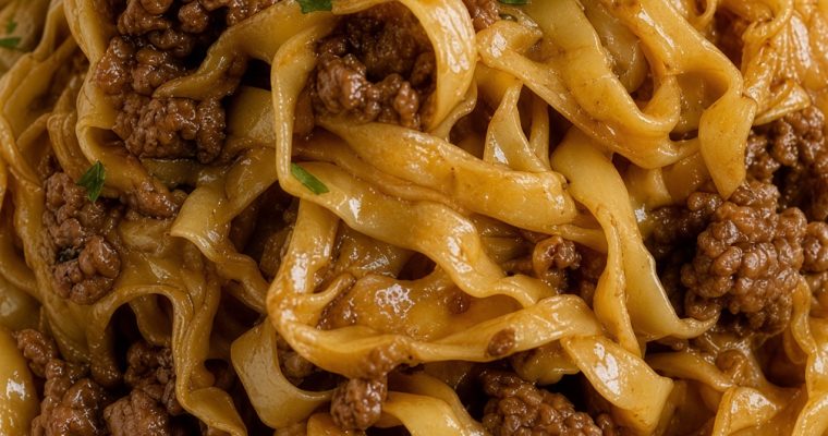Mongolian Ground Beef Noodles