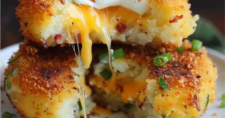 Cheesy Stuffed Potato Cakes