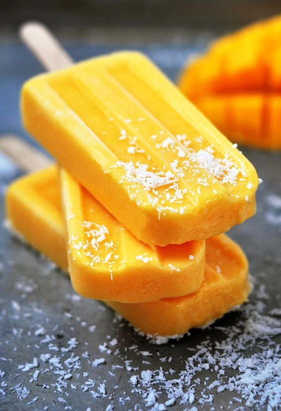 Mango Coconut Popsicles