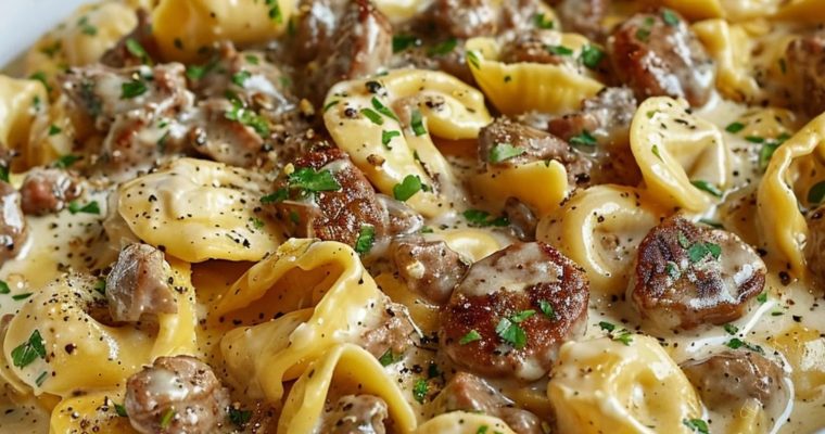 Philly Cheesesteak Tortellini Pasta