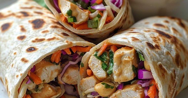 Peanut Chicken Wraps