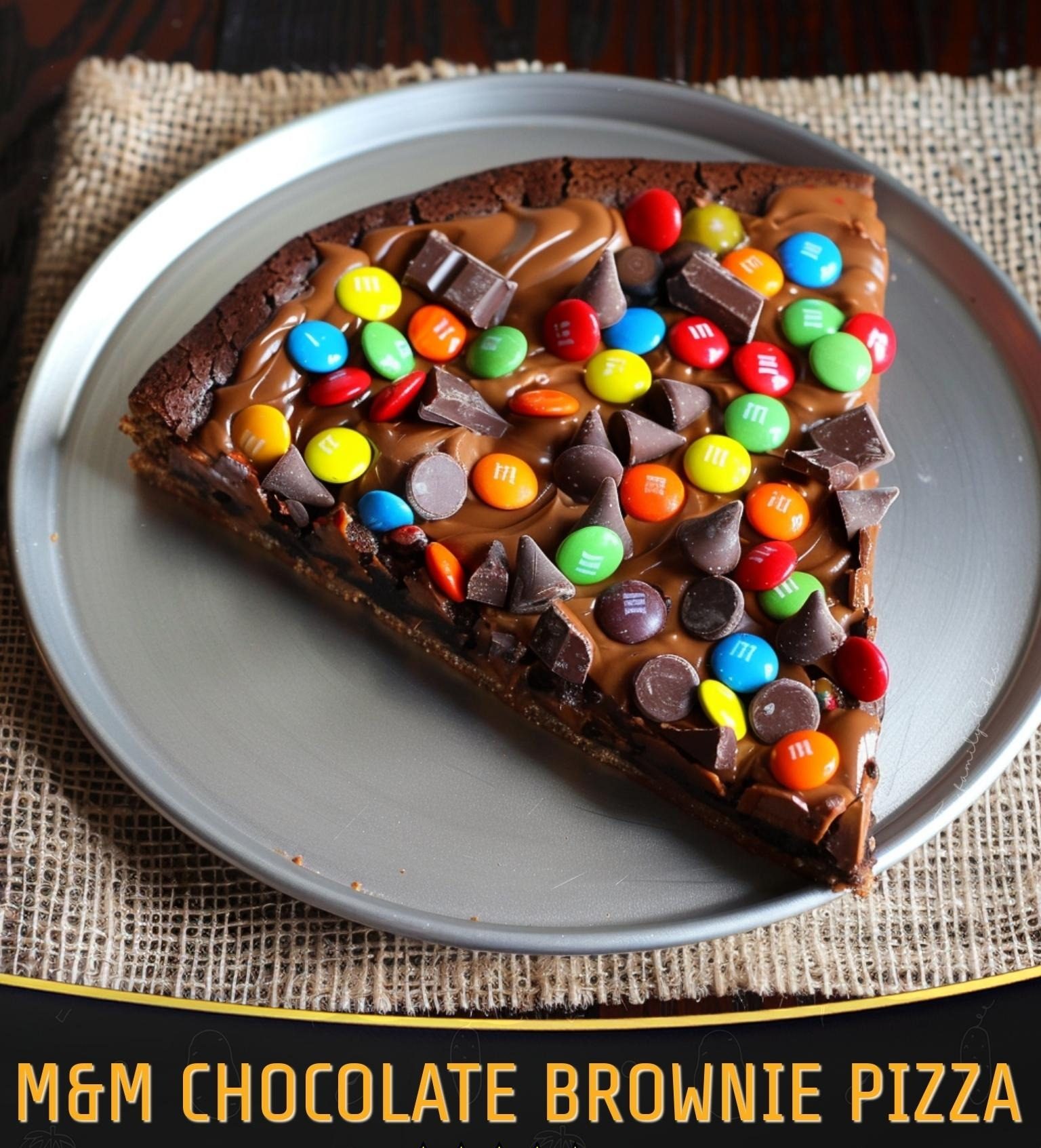 M&M Chocolate Brownie Pizza