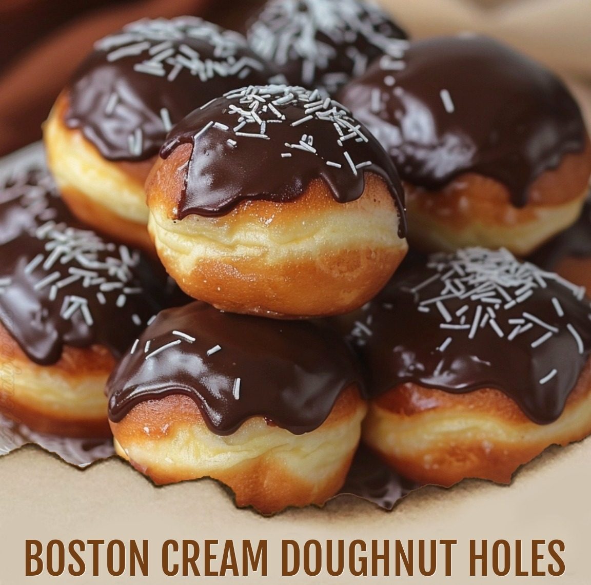 Boston Cream Doughnut Holes