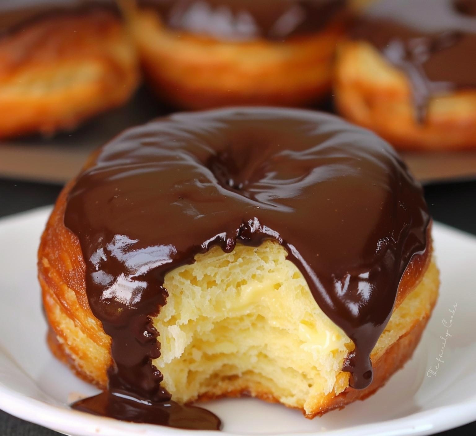 Canned Biscuit Boston Cream Donuts