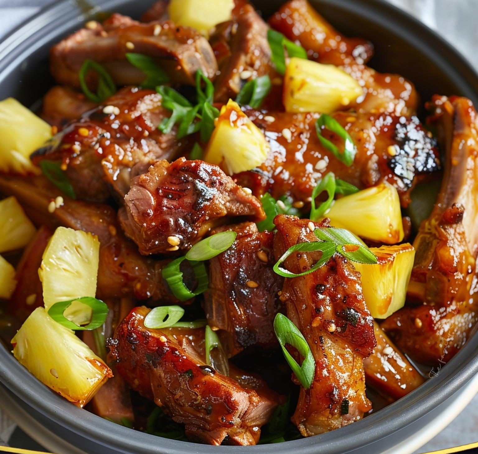 Pineapple Teriyaki Slow Cooker Ribs