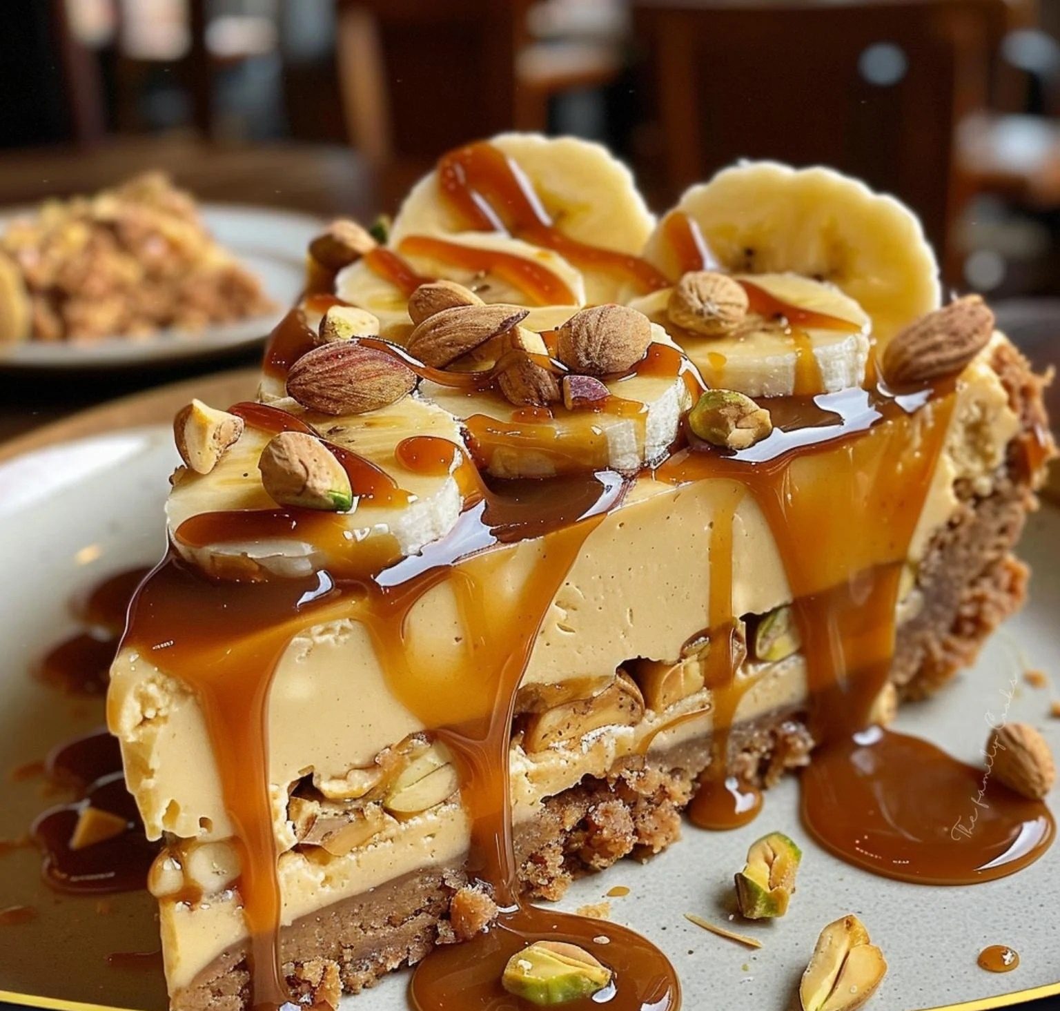 Banana Caramel Nut Cheesecake