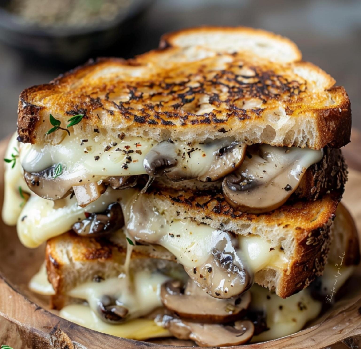 Garlic Mushroom Grilled Cheese