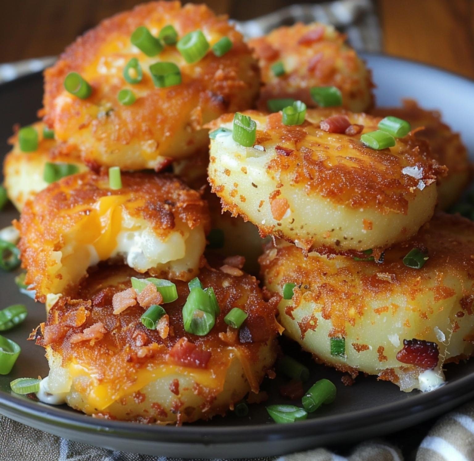 Cheesy Stuffed Potato Cakes