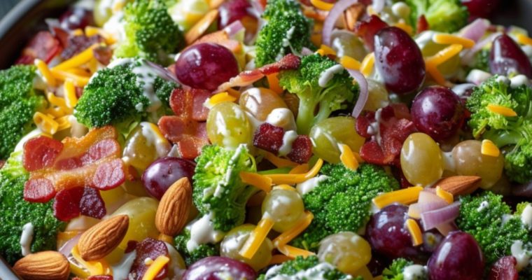 Broccoli, Grapes, Bacon Salad