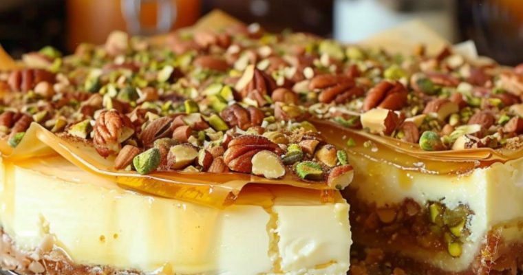 Pistachio Baklava Cheesecake