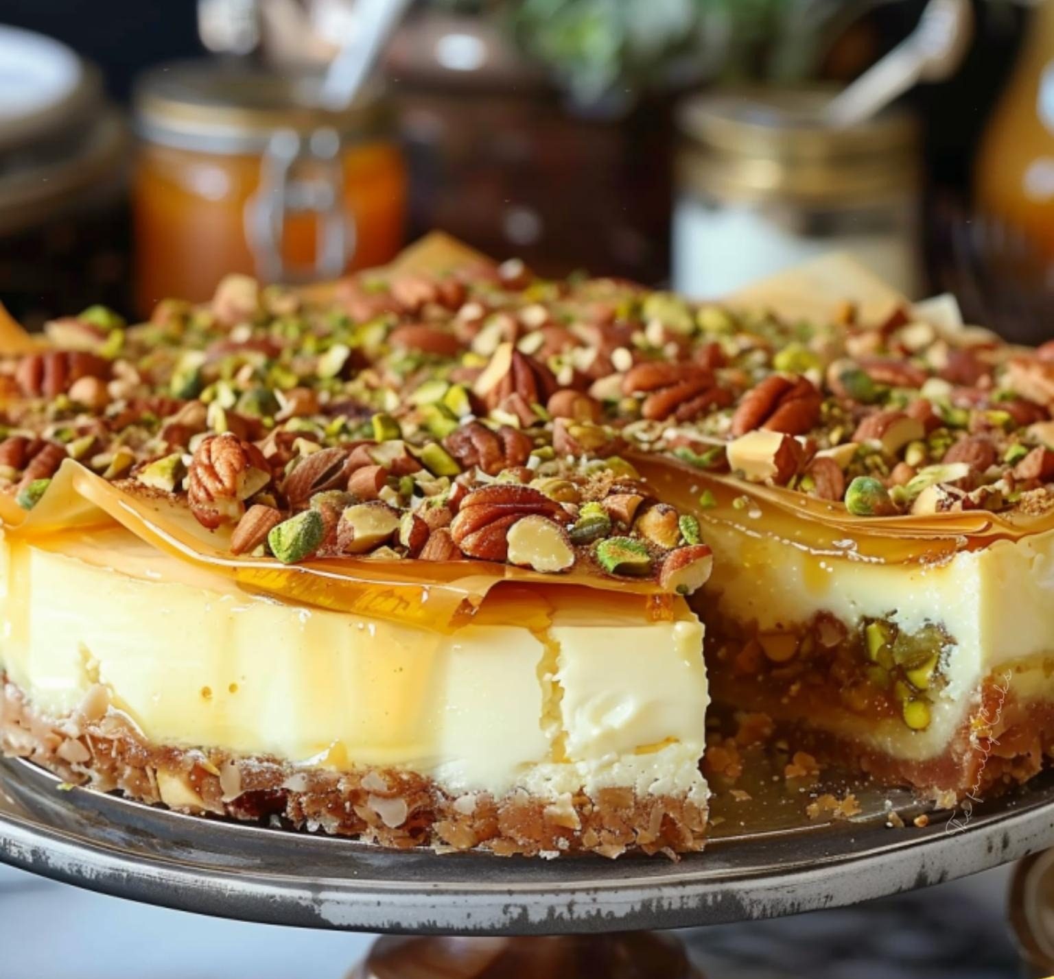 Pistachio Baklava Cheesecake