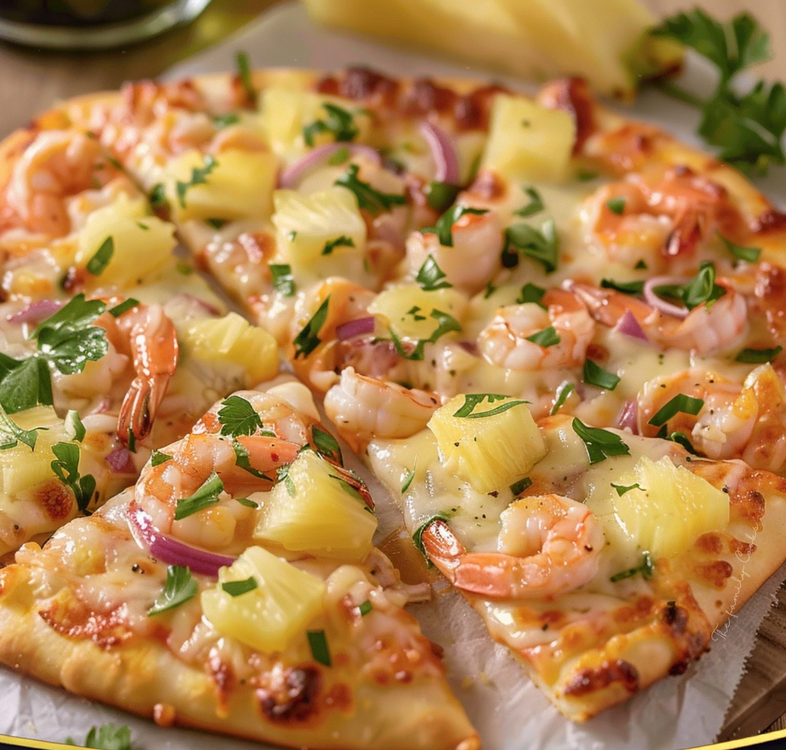 SHRIMP AND PINEAPPLE PIZZA