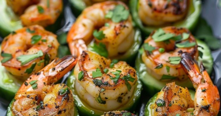 Avocado Cucumber Shrimp Appetizers