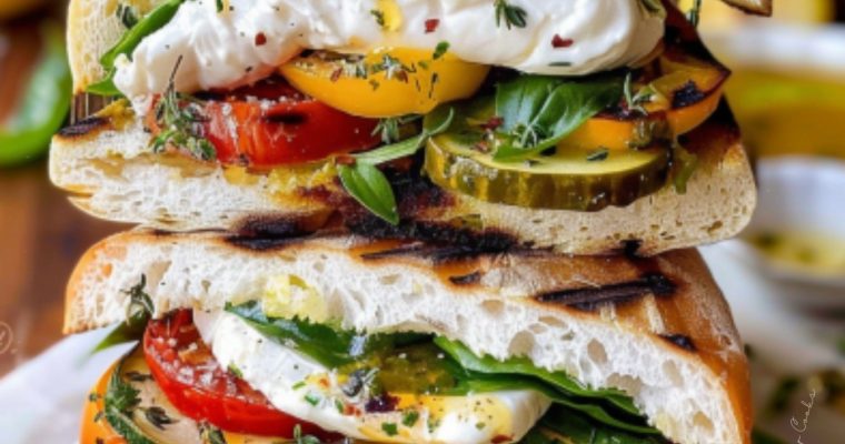 Grilled Veggie Burrata Sandwich