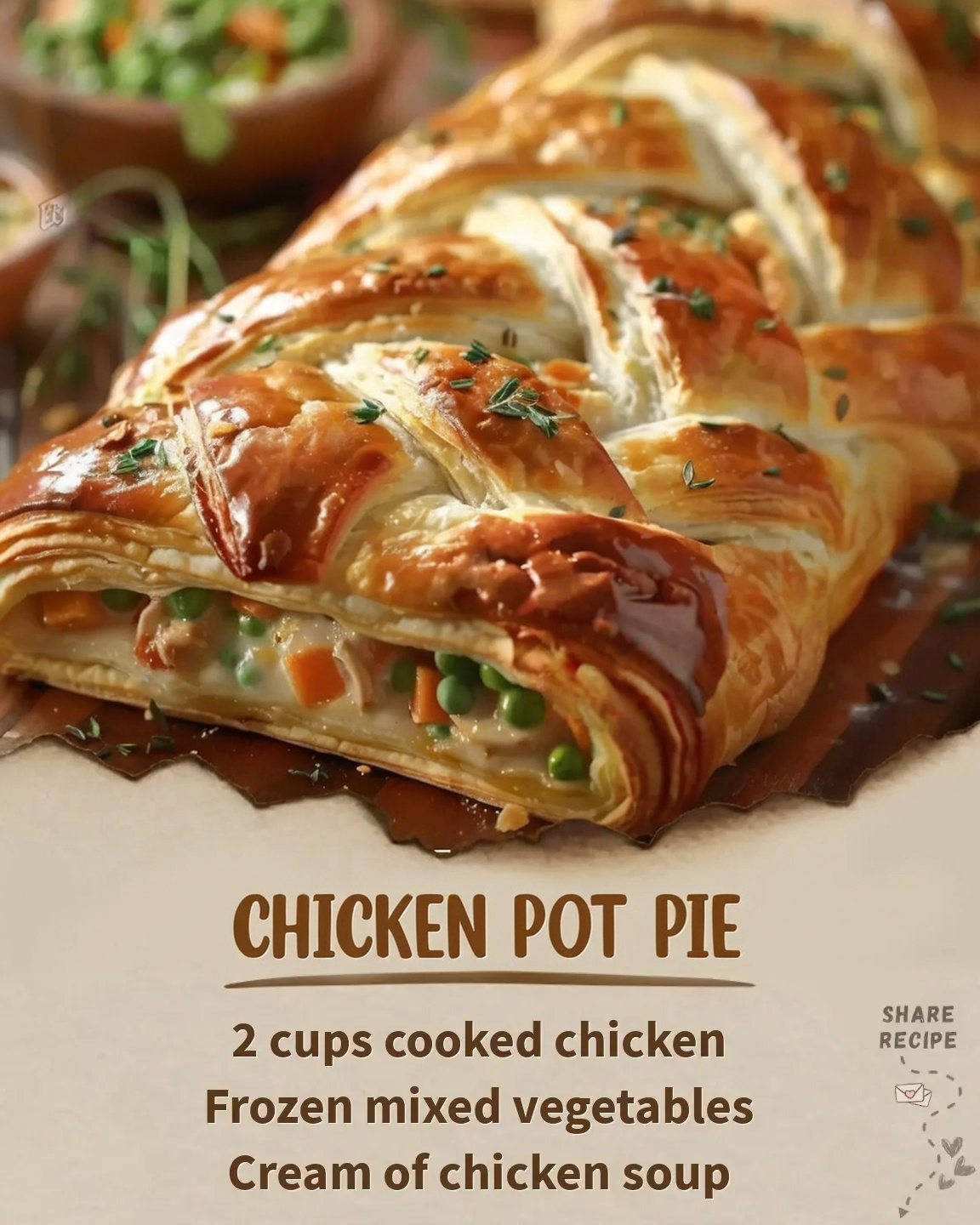 Chicken Pot Pie Crescent Braid