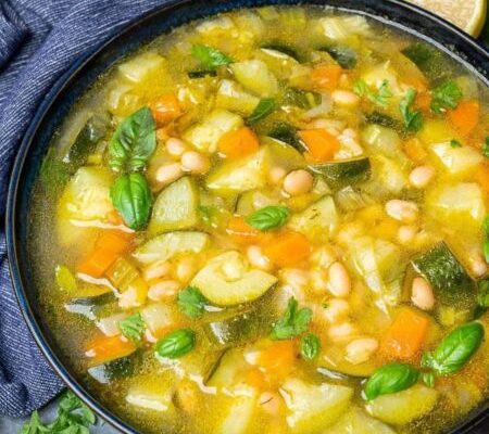 Chunky Zucchini Soup with White Beans