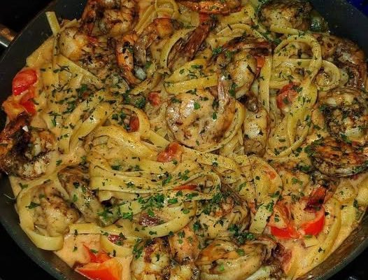 Jerk Shrimp Fettuccine