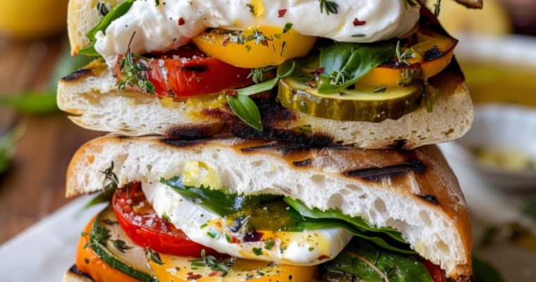 Grilled Veggie Burrata Sandwich