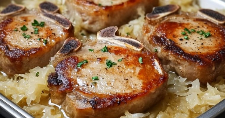 German Pork Chops and Sauerkraut