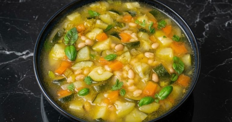 Chunky Zucchini Soup with White Beans