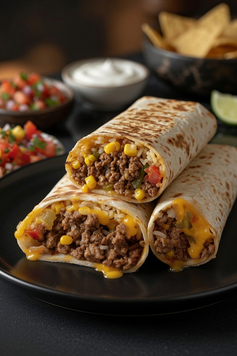 Cheesy Double Beef Burrito