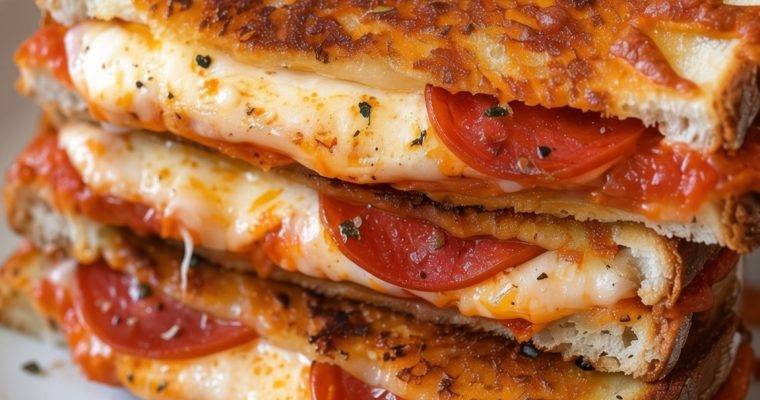 Pepperoni Pizza Grilled Cheese sandwiches