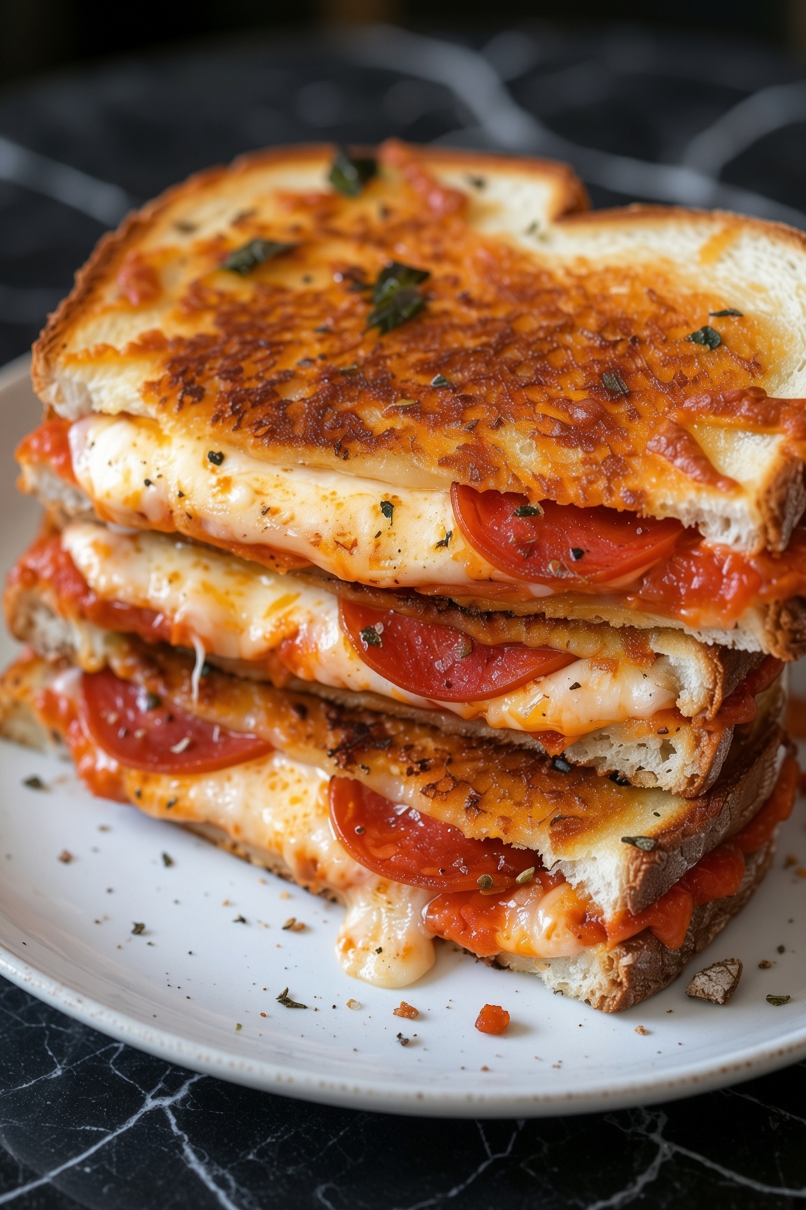 Pepperoni Pizza Grilled Cheese sandwiches