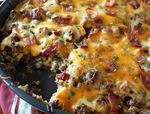 Low-Carb Bacon Cheeseburger Casserole