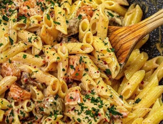 Cajun Shrimp and Steak Alfredo