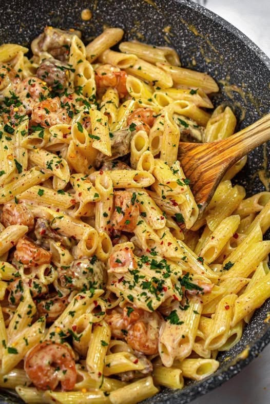Cajun Shrimp and Steak Alfredo